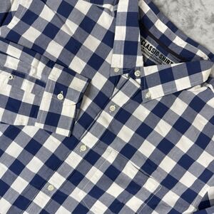 Old Navy The Classic Shirt in a slim fit, blue and white plaid pattern XXL NWT